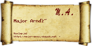 Major Arnó névjegykártya